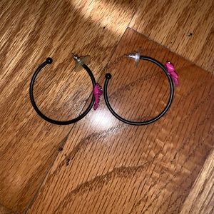 Betsy Johnson Bow Hoop Earrings